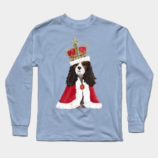 His Majesty King Charles Fun Coronation Souvenir on blue Long Sleeve T-Shirt